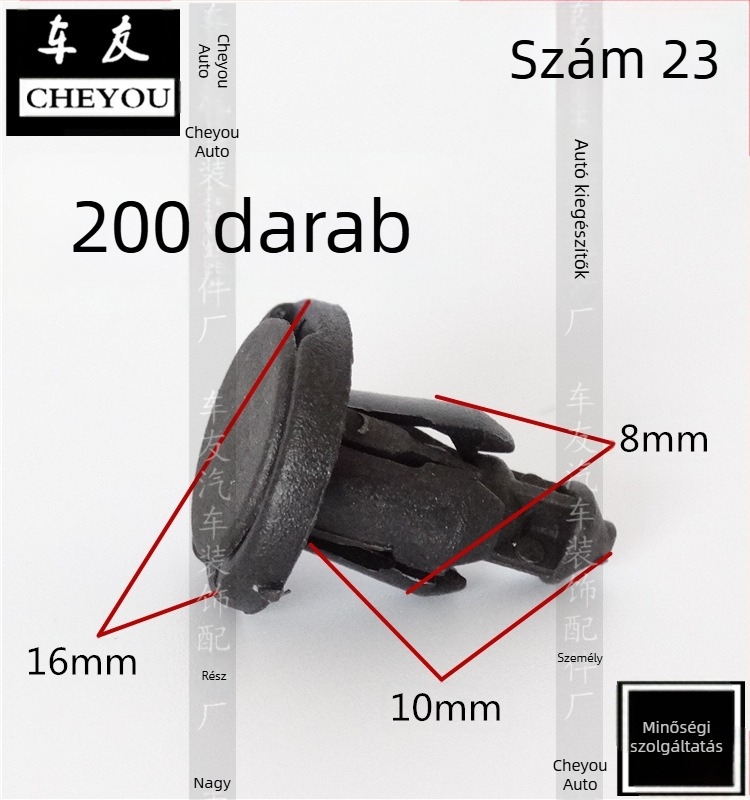Autóipari trim klipek készlet, 201-es rozsdamentes acél, modell 1465, eredeti gyári támogatás