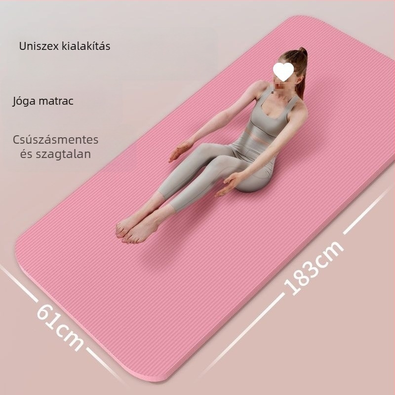 Jóga matrac TPE anyagból, 4,5 mm vastagság, vonalakkal a pózokhoz, csúszásmentes felület, ütéscsillapító kialakítás