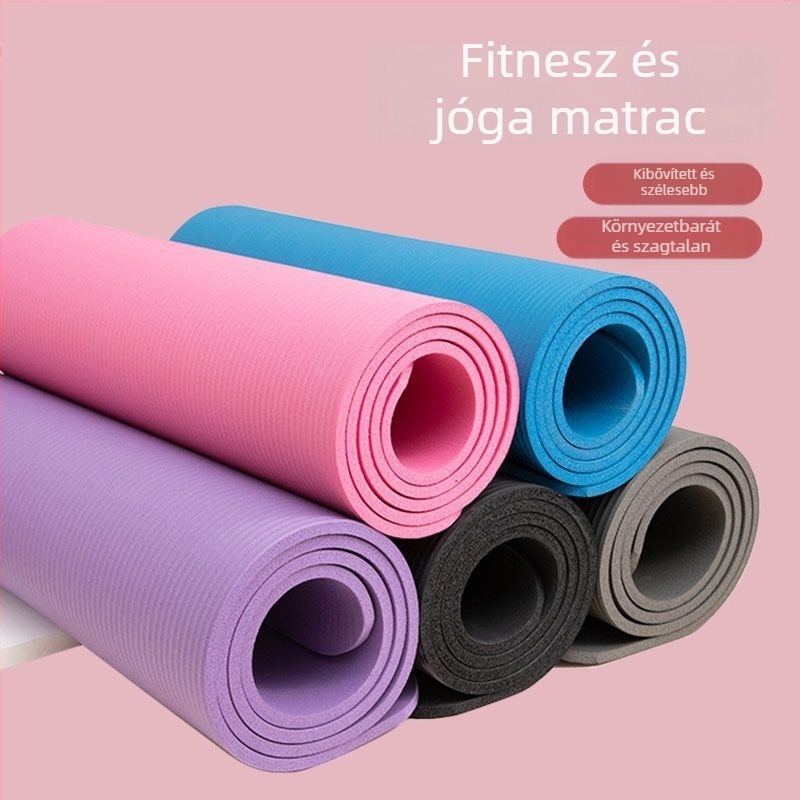 Jóga matrac TPE anyagból, 4,5 mm vastagság, vonalakkal a pózokhoz, csúszásmentes felület, ütéscsillapító kialakítás