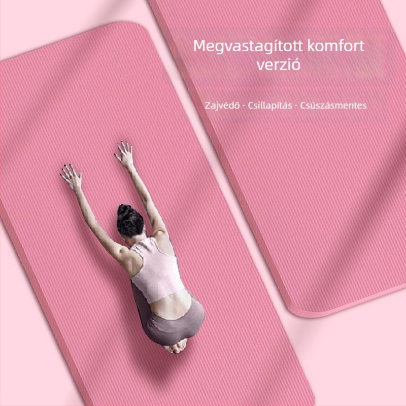 Jóga matrac TPE anyagból, 4,5 mm vastagság, vonalakkal a pózokhoz, csúszásmentes felület, ütéscsillapító kialakítás