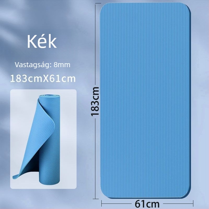 Jóga matrac TPE anyagból, 4,5 mm vastagság, vonalakkal a pózokhoz, csúszásmentes felület, ütéscsillapító kialakítás