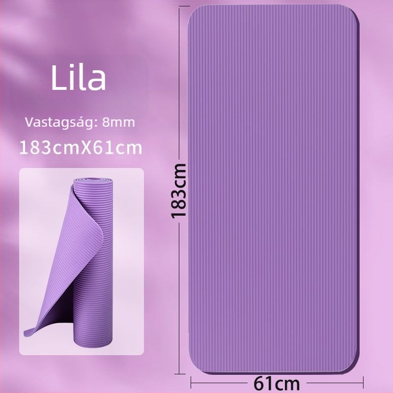 Jóga matrac TPE anyagból, 4,5 mm vastagság, vonalakkal a pózokhoz, csúszásmentes felület, ütéscsillapító kialakítás