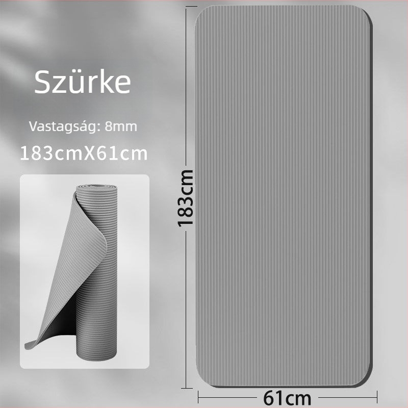 Jóga matrac TPE anyagból, 4,5 mm vastagság, vonalakkal a pózokhoz, csúszásmentes felület, ütéscsillapító kialakítás