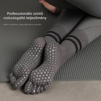 Ötujjas jóga zokni, csúszásmentes csíkos mintázat, edzésre, szépségre és táncra