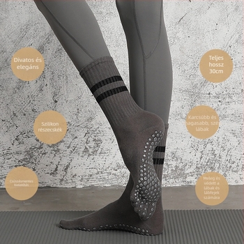 Ötujjas jóga zokni, csúszásmentes csíkos mintázat, edzésre, szépségre és táncra