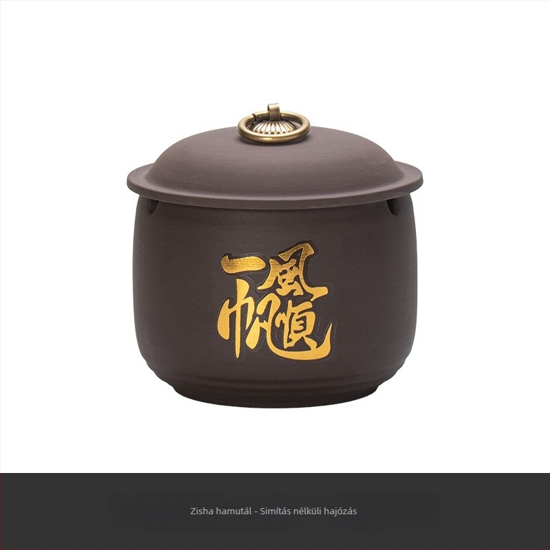Hamutartó fedővel, szélálló, retro kínai stílusú kerámia, multifunkcionális
