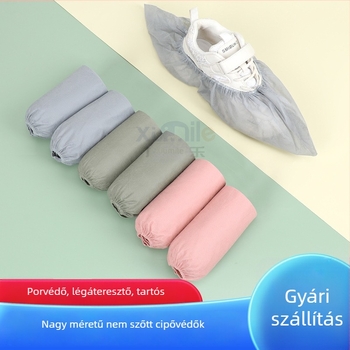 Egyszer használatos cipővédők nem szőtt anyagból, vastított és csúszásmentes, beltéri használatra, porvédelem, 100 db/csomag