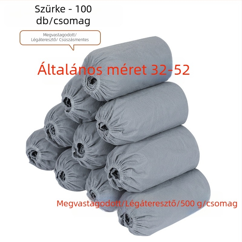 Egyszer használatos cipővédők nem szőtt anyagból, vastított és csúszásmentes, beltéri használatra, porvédelem, 100 db/csomag