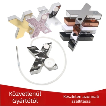 Műanyag vízipipa LED világítással, X alakú dizájn (Anyag: Műanyag; LED világítás; X-alakú dizájn; Logó nyomtatás lehetséges)