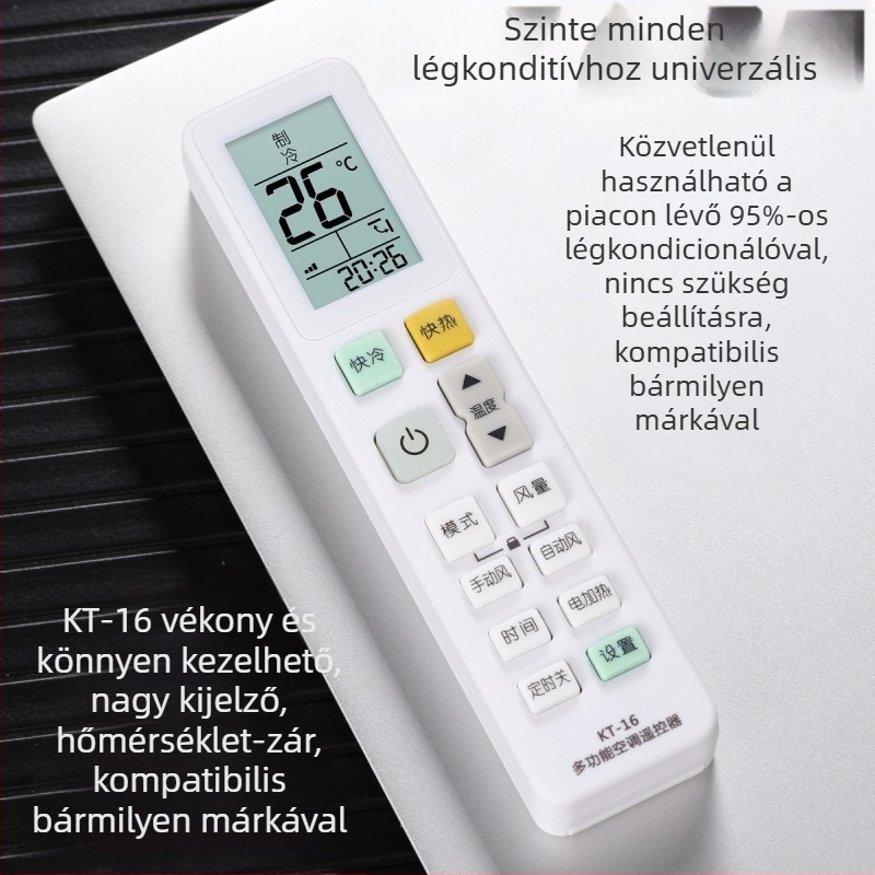 Wuchuan RM-V16+ univerzális TV-távirányító, kompatibil LCD TV-k TCL, Hisense, Changhong, Konka és Skyworth, 10 m hatótávolság.