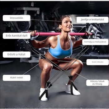 K-FIT Multifunkcionális Pilates rúd otthoni használatra – magas húzórúd, jóga ellenállás-edző