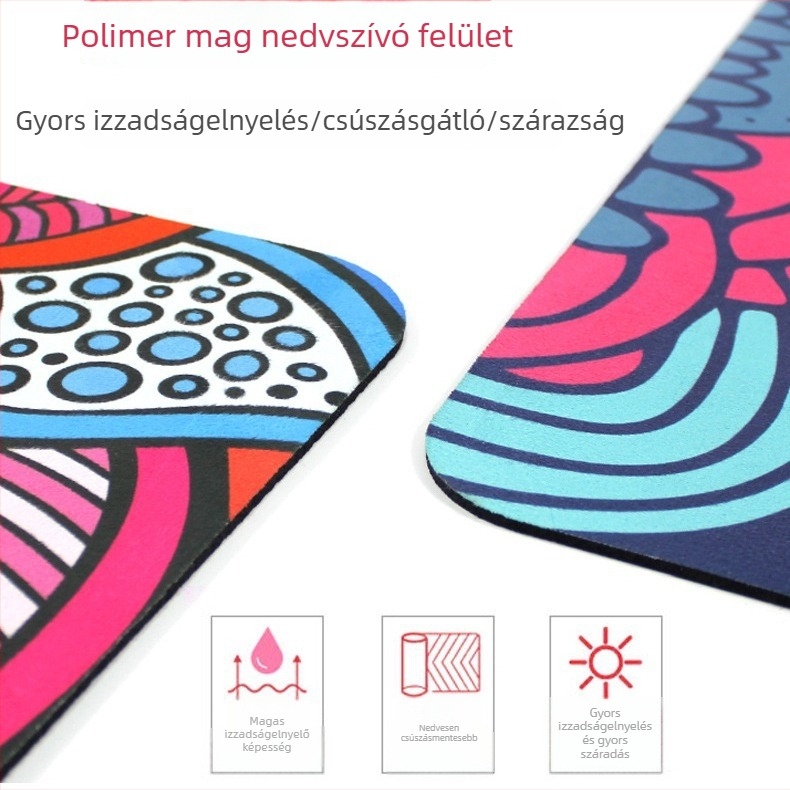 4 mm vastag jóga matrac természetes gumi és velúr felülettel, csúszásmentes otthoni edzéshez