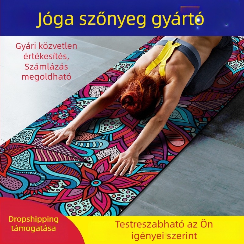 4 mm vastag jóga matrac természetes gumi és velúr felülettel, csúszásmentes otthoni edzéshez
