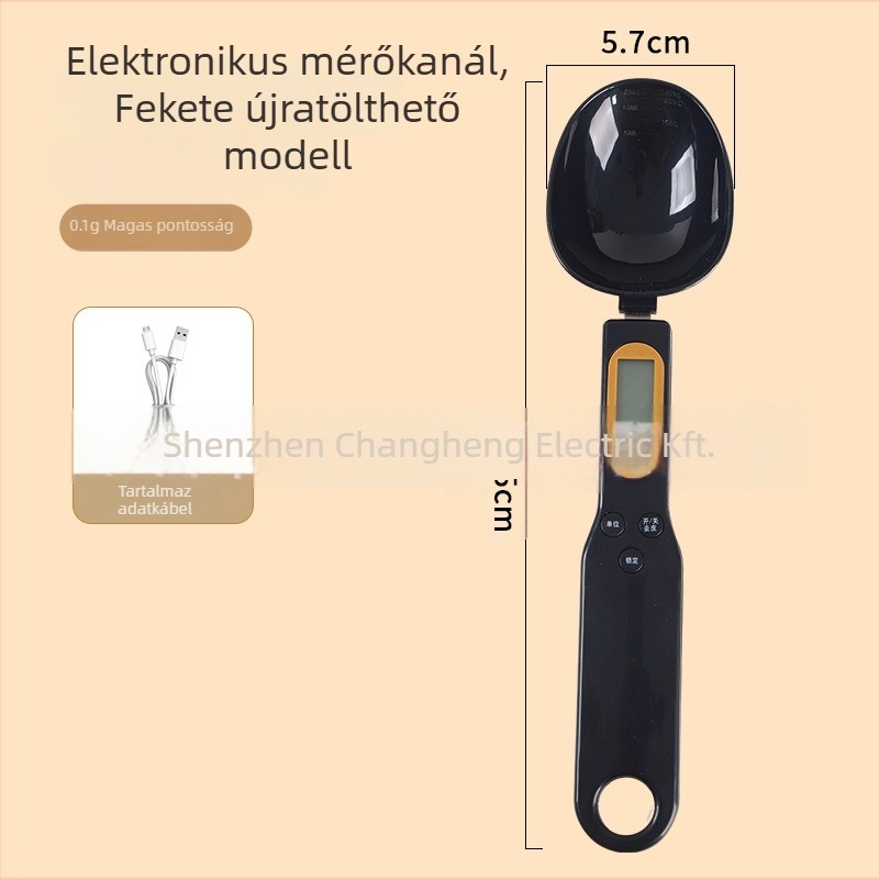 Spoon scale - mini elektromos konyhai mérleg, 500 g kapacitás, elektronikus mérés, akkumulátor/töltés