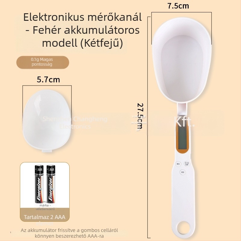 Spoon scale - mini elektromos konyhai mérleg, 500 g kapacitás, elektronikus mérés, akkumulátor/töltés