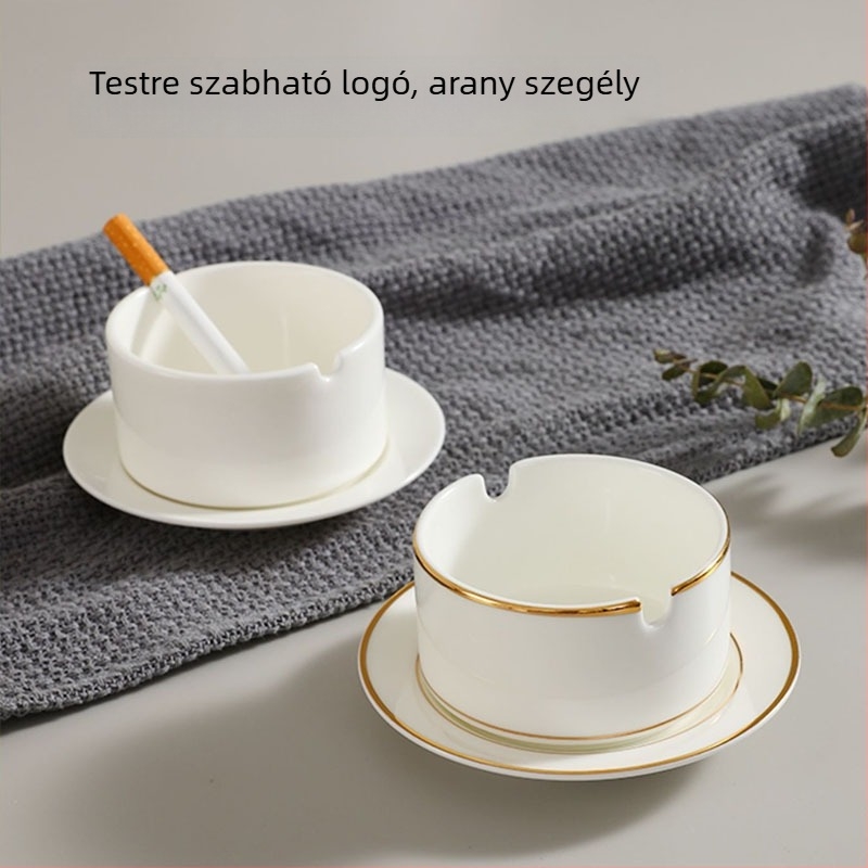 Kerámia hamutartó, kerek, Elephant Ceramic márka, nyomtatott logóval, minimalist és nemzeti trend stílusú, 100 darabos doboz.