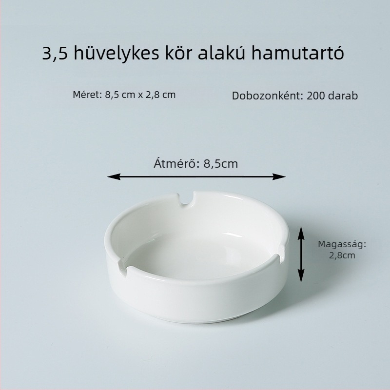 Kerámia hamutartó, kerek, Elephant Ceramic márka, nyomtatott logóval, minimalist és nemzeti trend stílusú, 100 darabos doboz.
