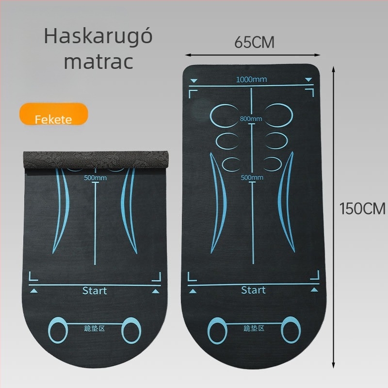 Jóga matrac hasizom-kerék edzéshez térdelő párnával (Anyag: technikai bársony + szilikon aljzat; Vastagság: 6 mm; Kategória: Jóga matrac)