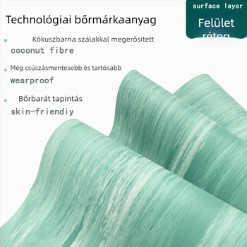 Természetes gumiból készült jóga matrac, csíkos mintázat, csúszásmentes, kopásálló (4 mm vastagság; 2,8 kg súly)