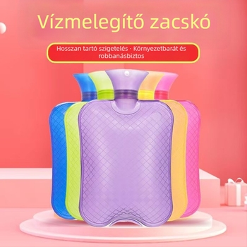 Vízzzel töltött forróvíz-palack, vastagodott és robbanásbiztos kivitelben, vállhoz, derékhoz és hashoz melegítésre.