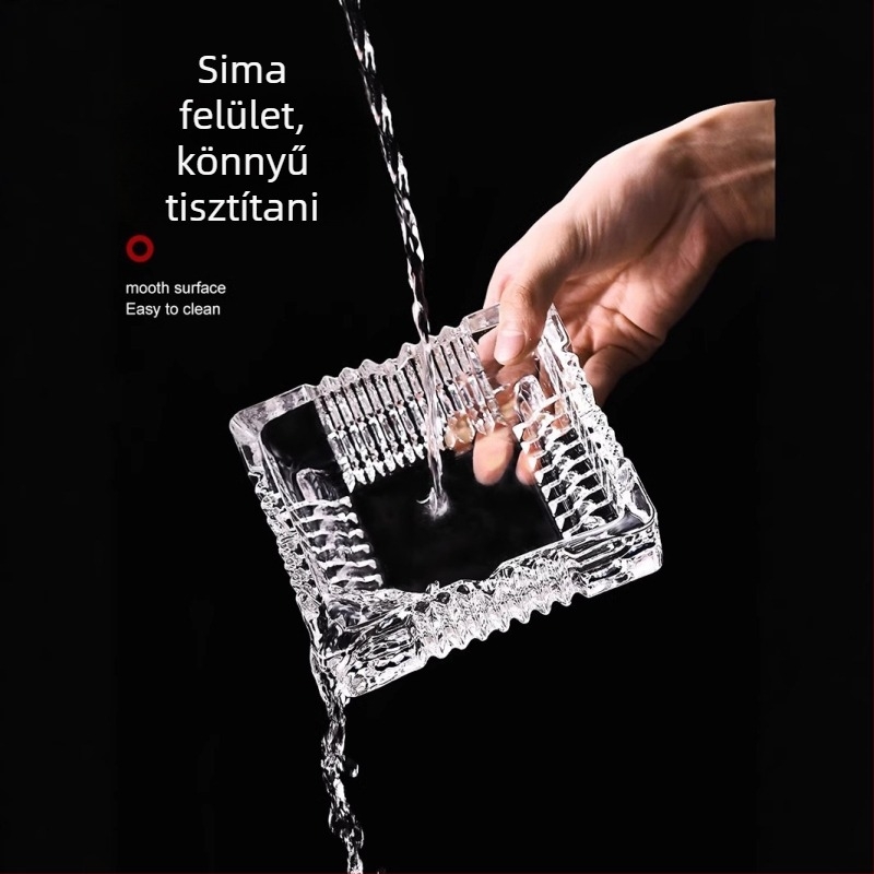 Üvegből készült hamutartó, minimalista dizájn, nyomtatott logó, feldolgozás és testreszabás, 48 darabos doboz