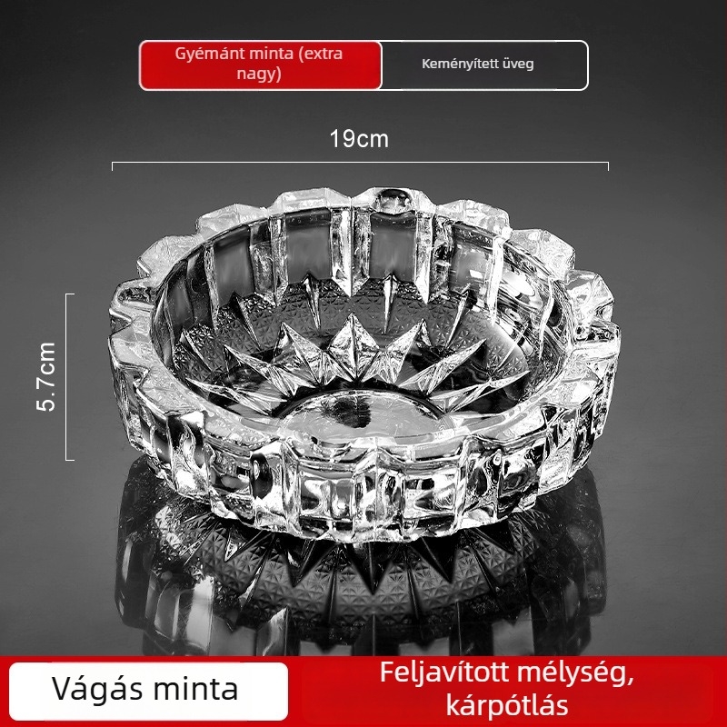 Üvegből készült hamutartó, minimalista dizájn, nyomtatott logó, feldolgozás és testreszabás, 48 darabos doboz