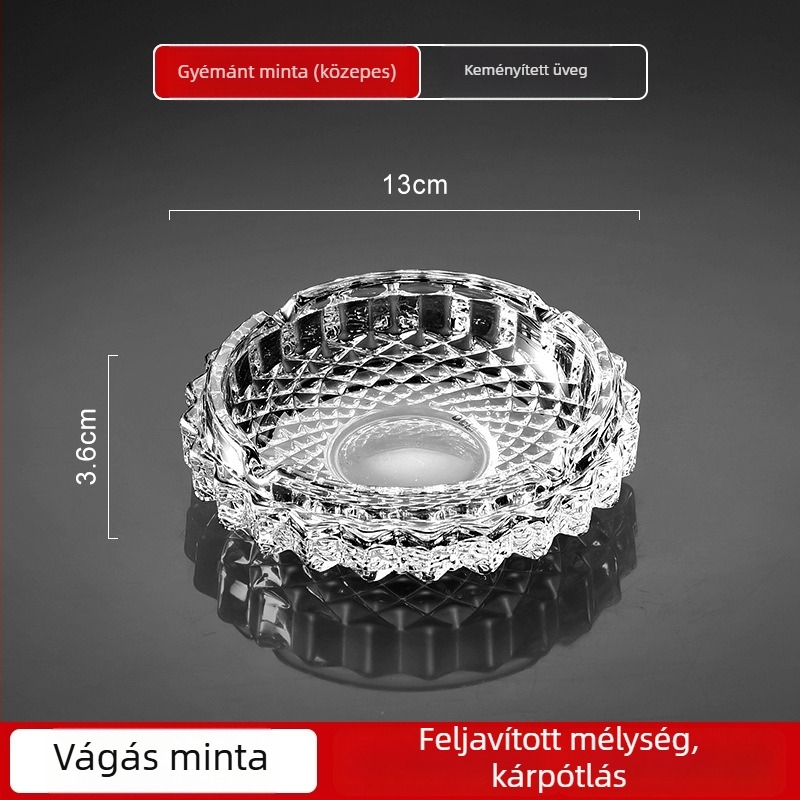 Üvegből készült hamutartó, minimalista dizájn, nyomtatott logó, feldolgozás és testreszabás, 48 darabos doboz