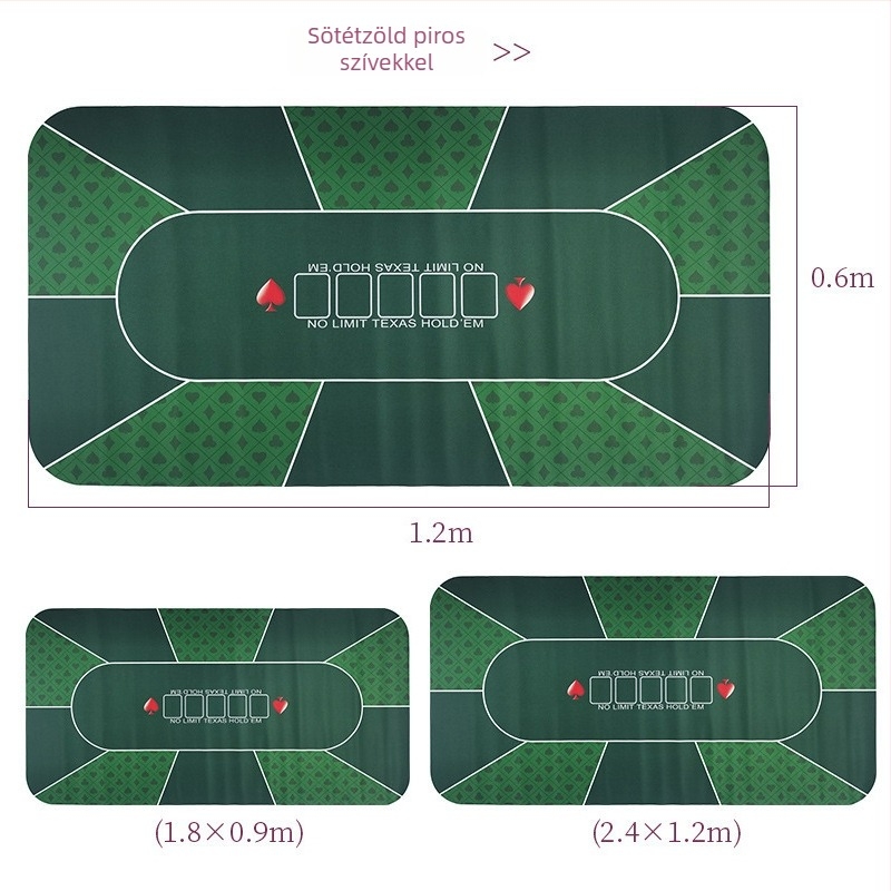 Texas Hold'em póker asztalra való csúszásmentes gumimatt, 400×900 mm
