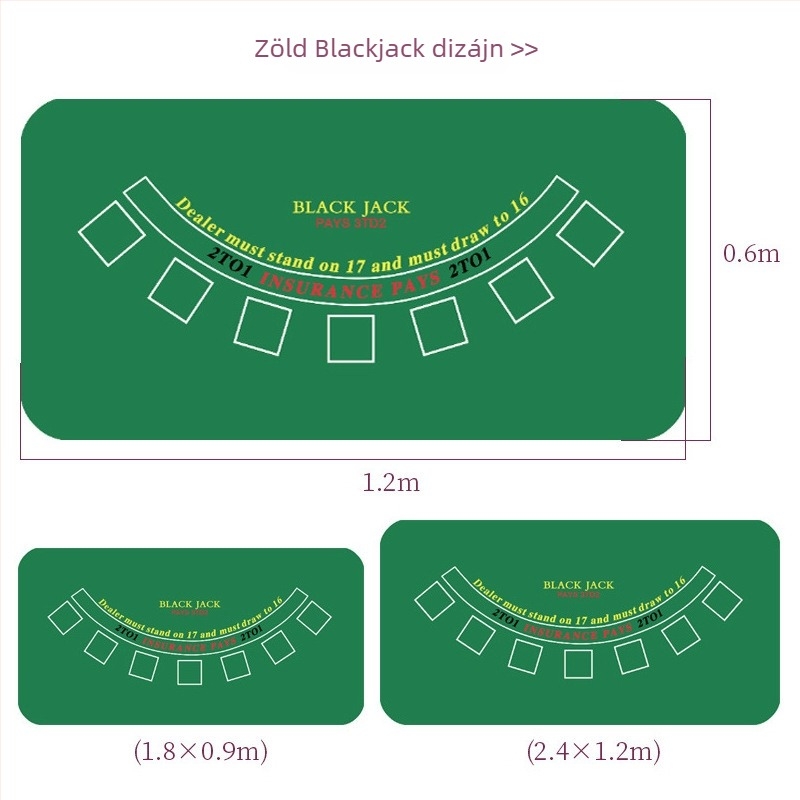 Texas Hold'em póker asztalra való csúszásmentes gumimatt, 400×900 mm