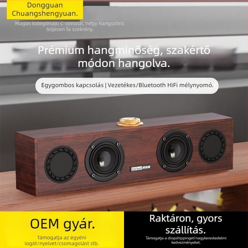 Otthoni használatra készült fa Bluetooth hangfal asztali számítógéphez vagy laptophoz, USB táplálású, kiváló hangzás