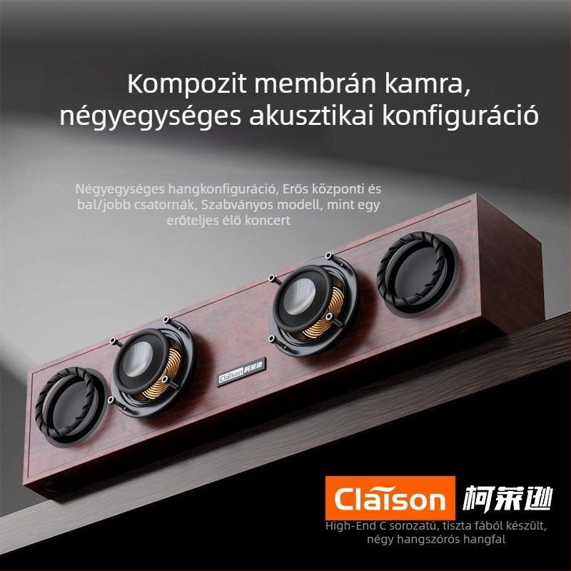 Otthoni használatra készült fa Bluetooth hangfal asztali számítógéphez vagy laptophoz, USB táplálású, kiváló hangzás