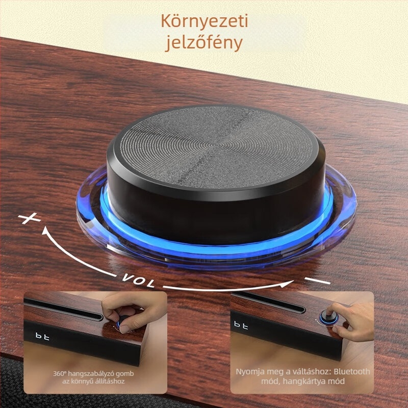Philips SPA3809 Asztali hangfal beépített hangkártyával, vezetékes és Bluetooth, 3×2W, Beépített akkumulátor, Fa ház, 100Hz-20kHz, SNR ≥60dB, Bluetooth 5.3