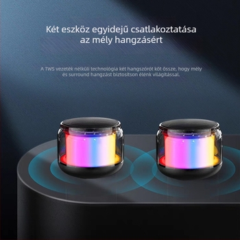 S100 mini Bluetooth hangszóró RGB világítással, Bluetooth 5.0, 100 Hz–20 kHz, 3W, SNR ≥70 dB, beépített akkumulátor