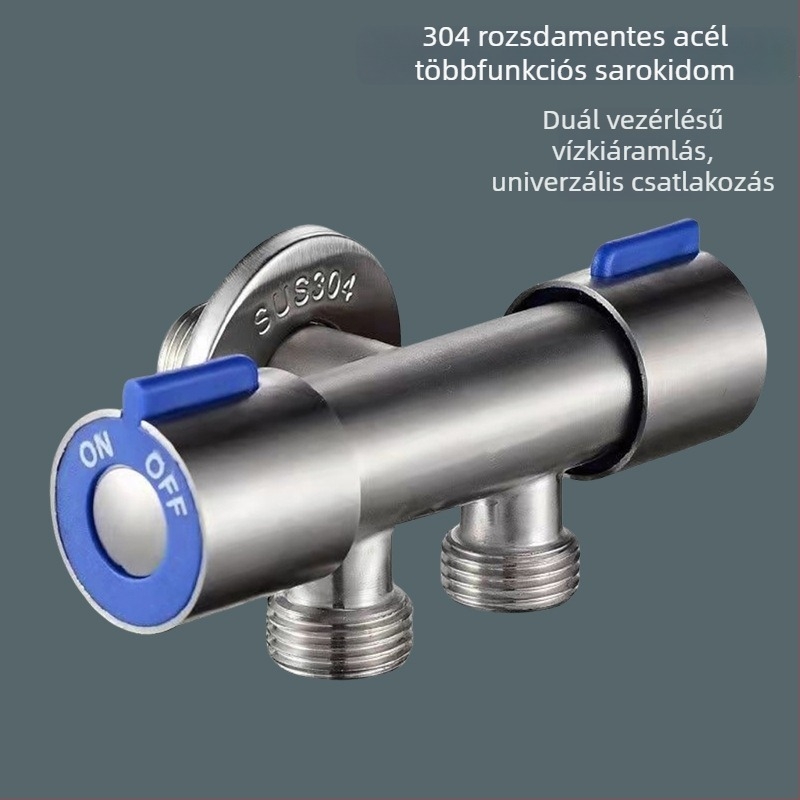 Görbe szelepe 1 bemenet, 2 kimenet, kettős szabályozású 3-utas csaptelep, 304 rozsdamentes acél, belső átmérő 20 mm, beépített szerelés