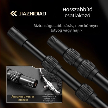 Rozsdamentes acélból készült leesés háló készlet hálófejjel, teleszkópos rúd, 40 cm-es gyűrűátmérő, keskeny szemű háló