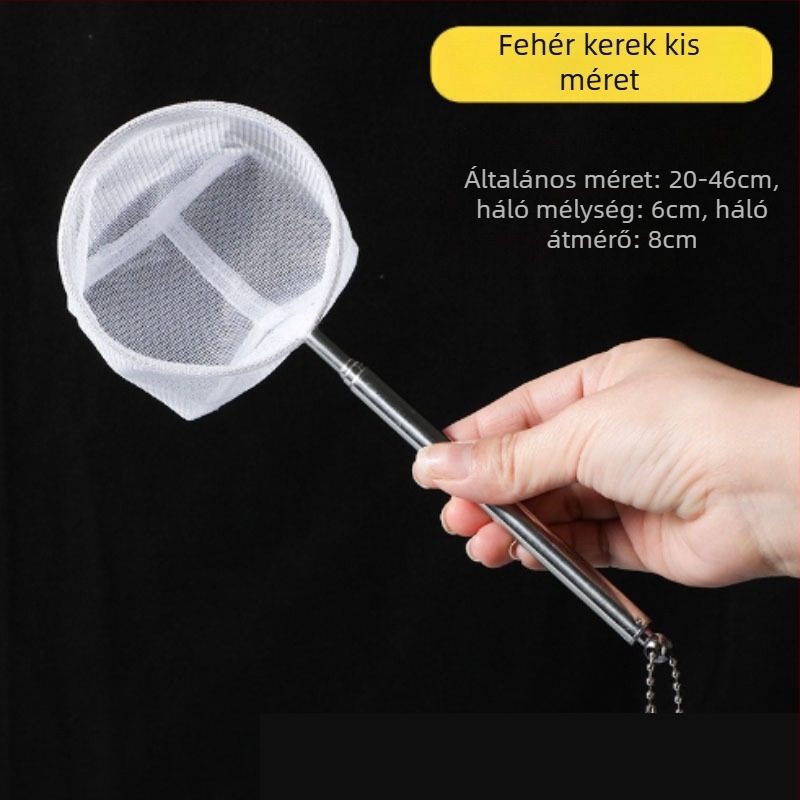 3D finom hálóval ellátott kézi halászháló akváriumi tropikus díszhalak számára, 8 cm átmérő, 6 cm mélység, összecsukható