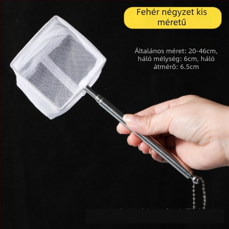 3D finom hálóval ellátott kézi halászháló akváriumi tropikus díszhalak számára, 8 cm átmérő, 6 cm mélység, összecsukható