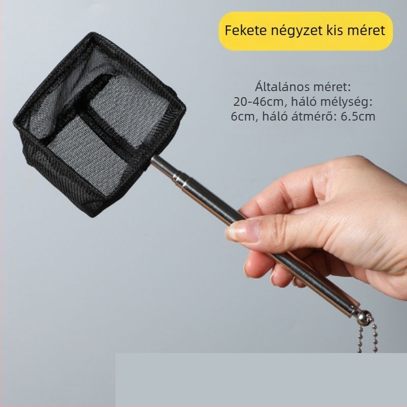 3D finom hálóval ellátott kézi halászháló akváriumi tropikus díszhalak számára, 8 cm átmérő, 6 cm mélység, összecsukható