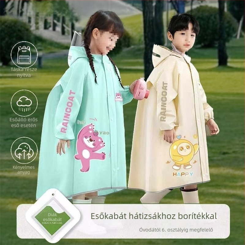 Gyerek EVA esőponcsó, uniszex, ideális óvodába és iskolába, testreszabható logóval