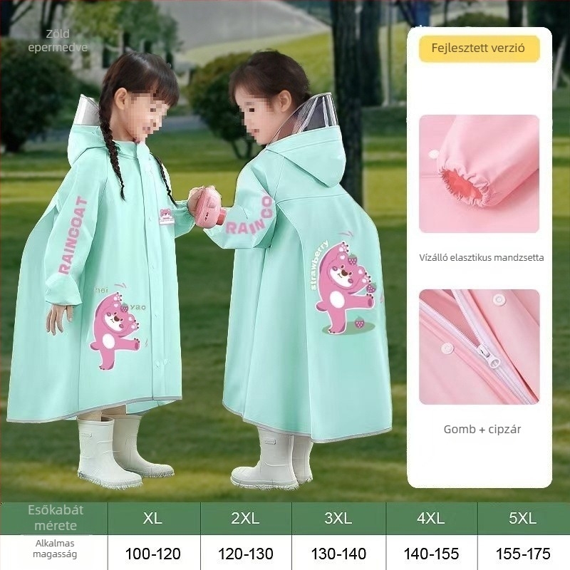 Gyerek EVA esőponcsó, uniszex, ideális óvodába és iskolába, testreszabható logóval