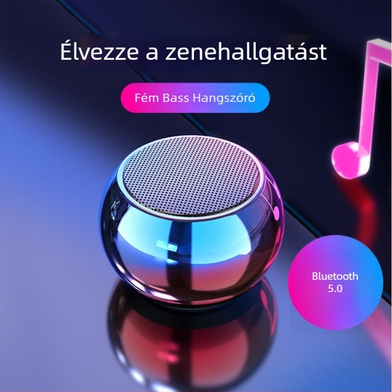Mini Bluetooth hangszóró 4 hangszóróval, frekvenciasáv 100 Hz–20 kHz, hatótávolság 10 m, beépített 300–500 mAh akkumulátor, fém burkolat