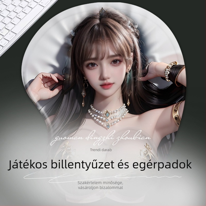 Silikon egérpad csuklótámaszával, 3D dizájn, egyoldalas, hőtranszfer nyomtatás, OEM testreszabás