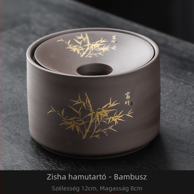 Lila agyagból készült hamutál fedővel, nagy méretű, retro stílusú személyre szabott design otthonra és irodába