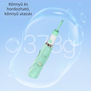 Háromrészes összecsukható esernyő, UPF>40 UV-védelem, 210T szövet, rozsdamentes acél tengely, keret 8 bordával, logónyomtatás és testreszabás