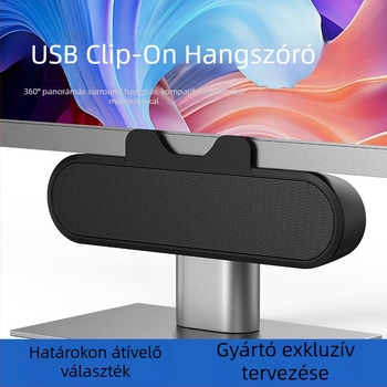 USB-s táplálású PC hangszórók, 2.0 csatornás, 10 W kimenet, 100 Hz–20 kHz, SNR 85 dB