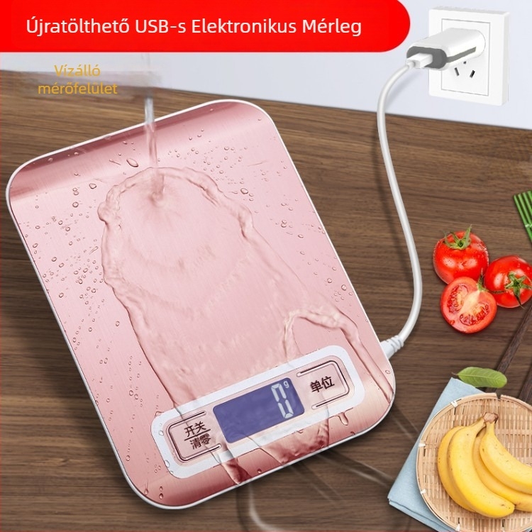DH-2012 Konyhai elektronikus mérleg – hordozható, 5 kg/1 g-tól 10 kg/1 g-ig, elektronikus mérés, működik 2 elemmel