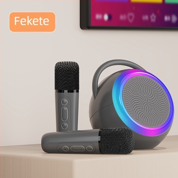 Hordozható Bluetooth karaoke hangszóró beépített mikrofonnal, Bluetooth 5.3, 5W kimenet, beépített akkumulátor 1200-2000mAh, hatótávolság 10 m