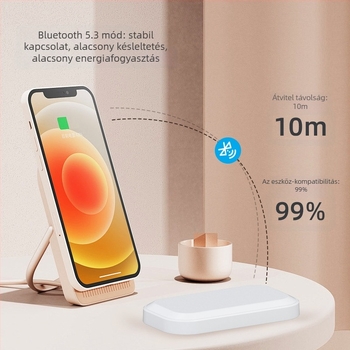 Csontvezetéses Bluetooth hangszóró beépített akkumulátorral, 500–800 mAh, Bluetooth 5.3, frekvenciasáv 30 Hz–15 kHz, IPX1 vízálló