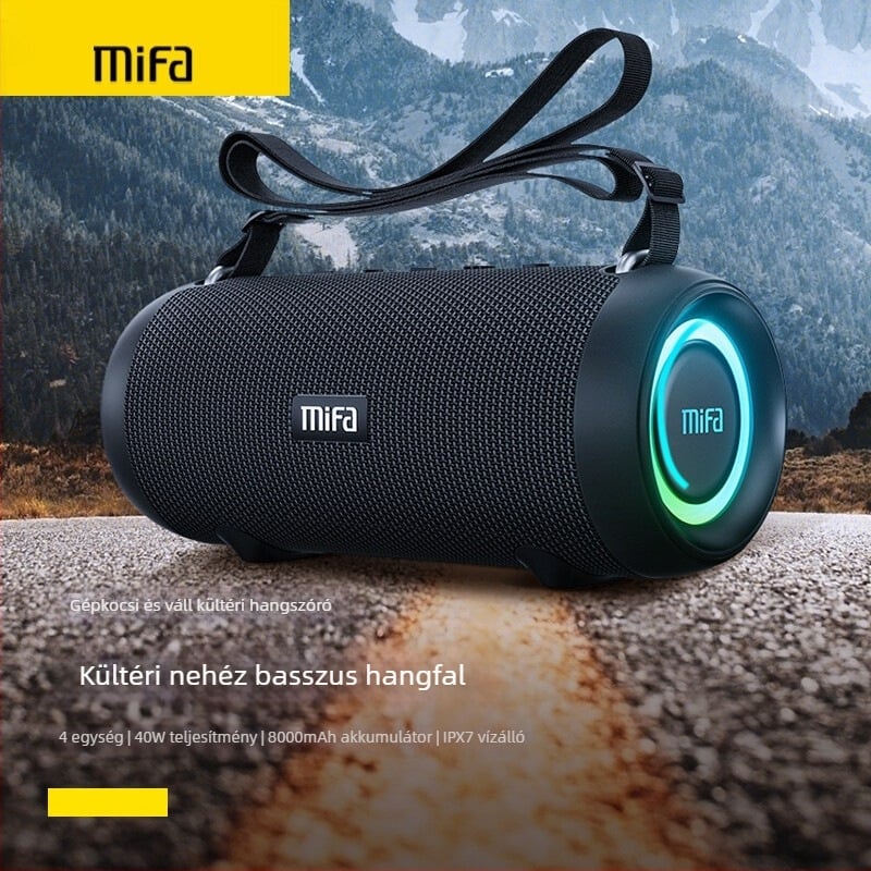 Mifa A90 Kültéri Bluetooth Hangszóró két hangszóróval, 40W, IPX6 vízálló, 6000mAh akkumulátor, Bluetooth 5.3