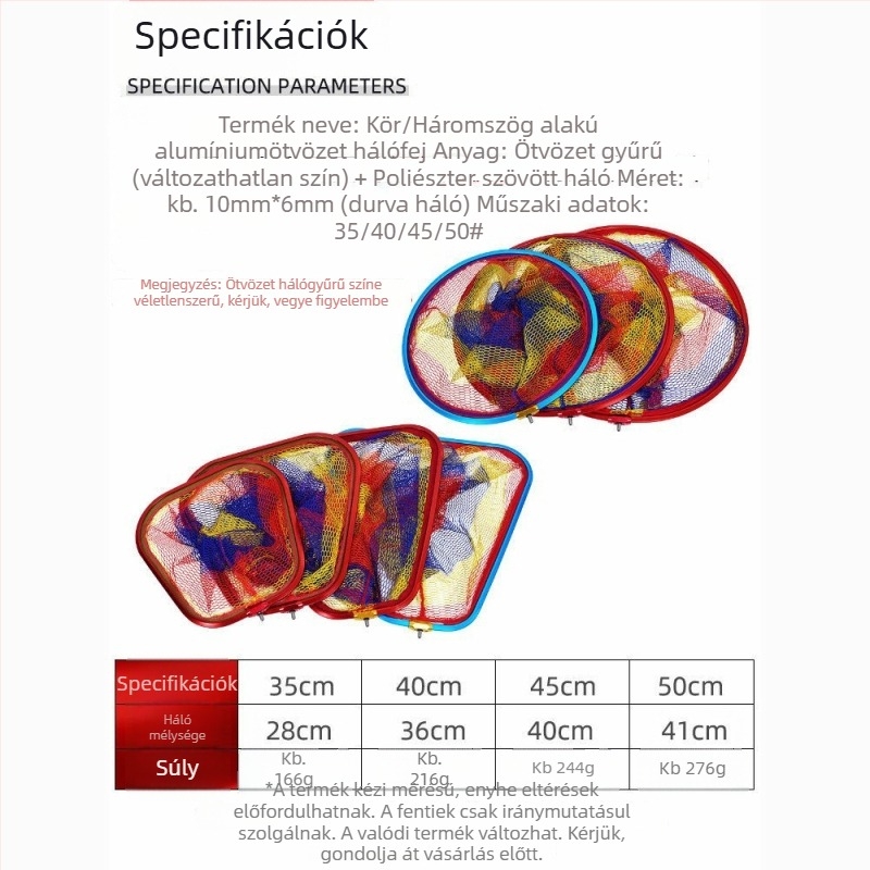 Alumíniumötvözet hálófej mélyített hálózsákkal, gyorsan száradó és karcolásálló horoggal — Ø45 mm átmérő, 30 mm mélység, durva szemek, teherbírás 10 kg
